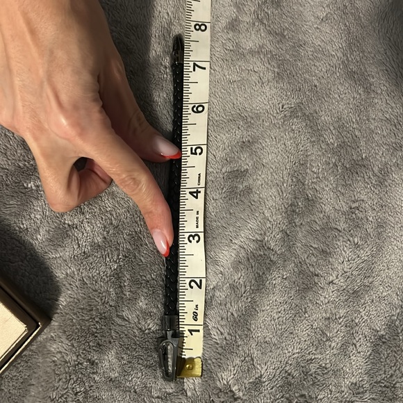 Black leather unisex bracelet - Picture 3 of 3